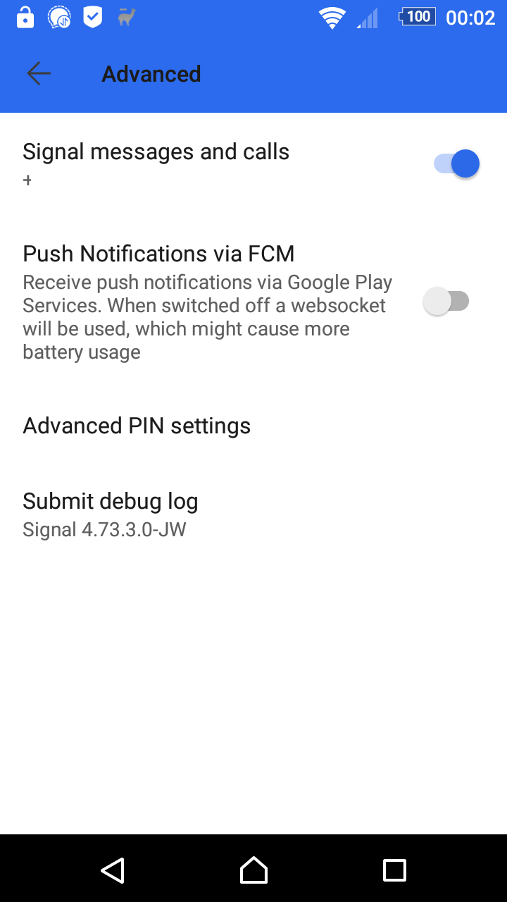 Signal notification type